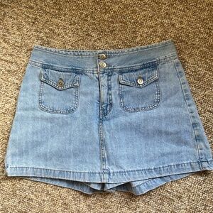 Maurices Light Blue Denim Mini Skirt